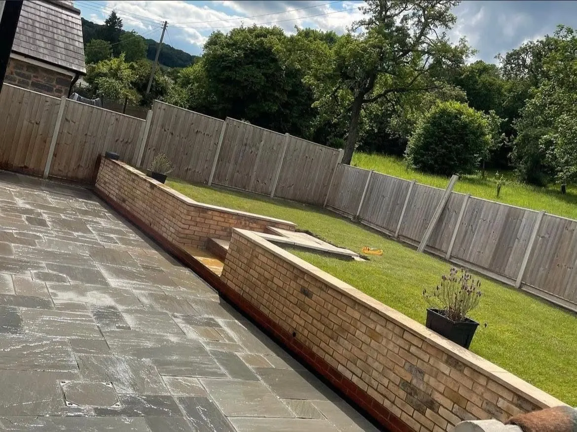 Rural garden retaining wall on a Forest of Dean property near Bream